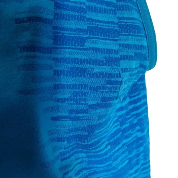 Zella tank top Gym Running Workout Athletic ruched blue/green v-neck M - Picture 5 of 10